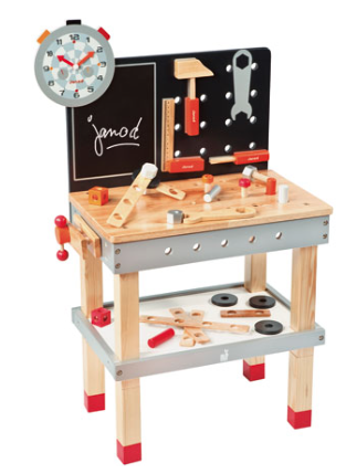 Etabli bois enfant - Chariot d'outils en bois - Janod