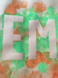 Peinture dans un sac lettres