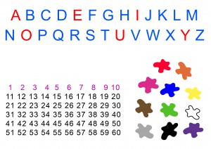 fiches hebdomadaire révision alphabet et chiffres couleurs anglais