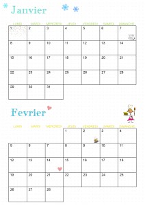 Calendrier 2018 janvier février ief