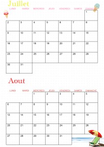Calendrier 2018 juillet aout ief
