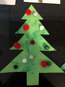 Peinture de Noel pompons
