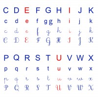 alphabet ief écriture cursif majuscule