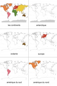 cartes montessori Les continents ief