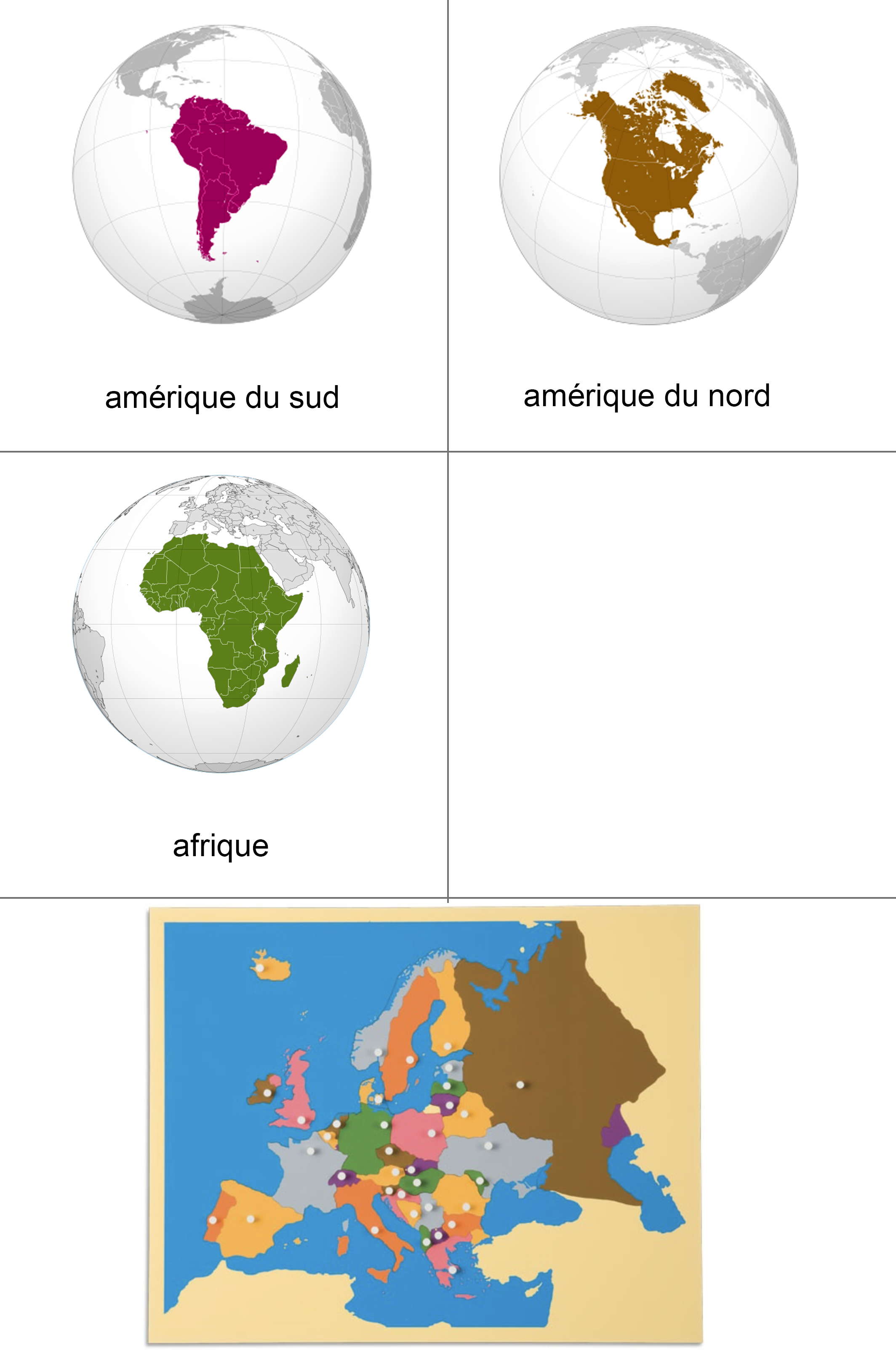 Les continents ief nomenclature