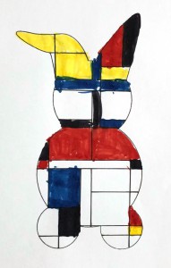 Mondrian enfant art coloriage géométrie