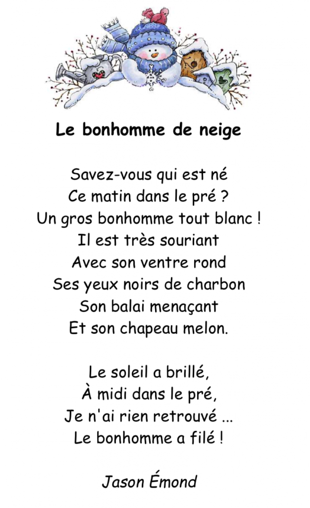 Poésie de Decembre - Les activités de maman