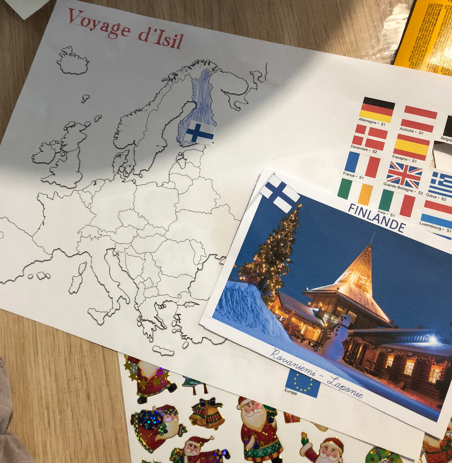 Le voyage du lutin carte Europe