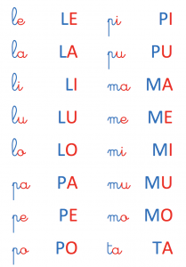 lecture à 3 ans fiche montessori