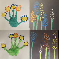 des fleurs en peinture activité enfant printemps