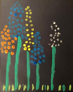 des fleurs en peinture activité enfant
