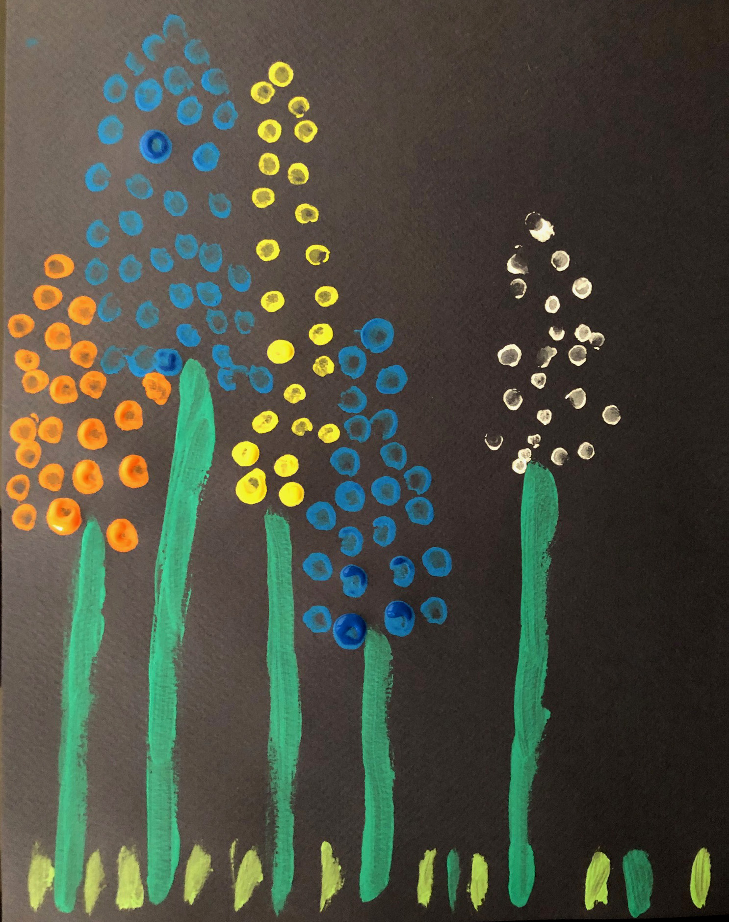 des fleurs en peinture activité enfant 