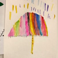 un parapluie peinture automne