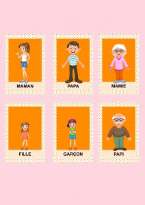 Jeu de 7 familles personnalisé diy orange