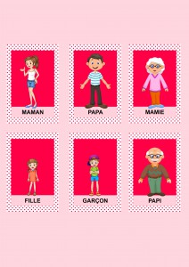 Jeu de 7 familles rouge personnages