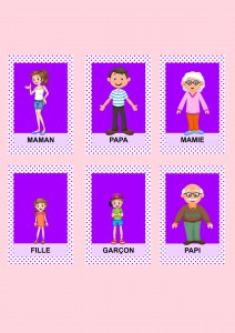 Jeu de 7 familles personnalisé couleurs diy