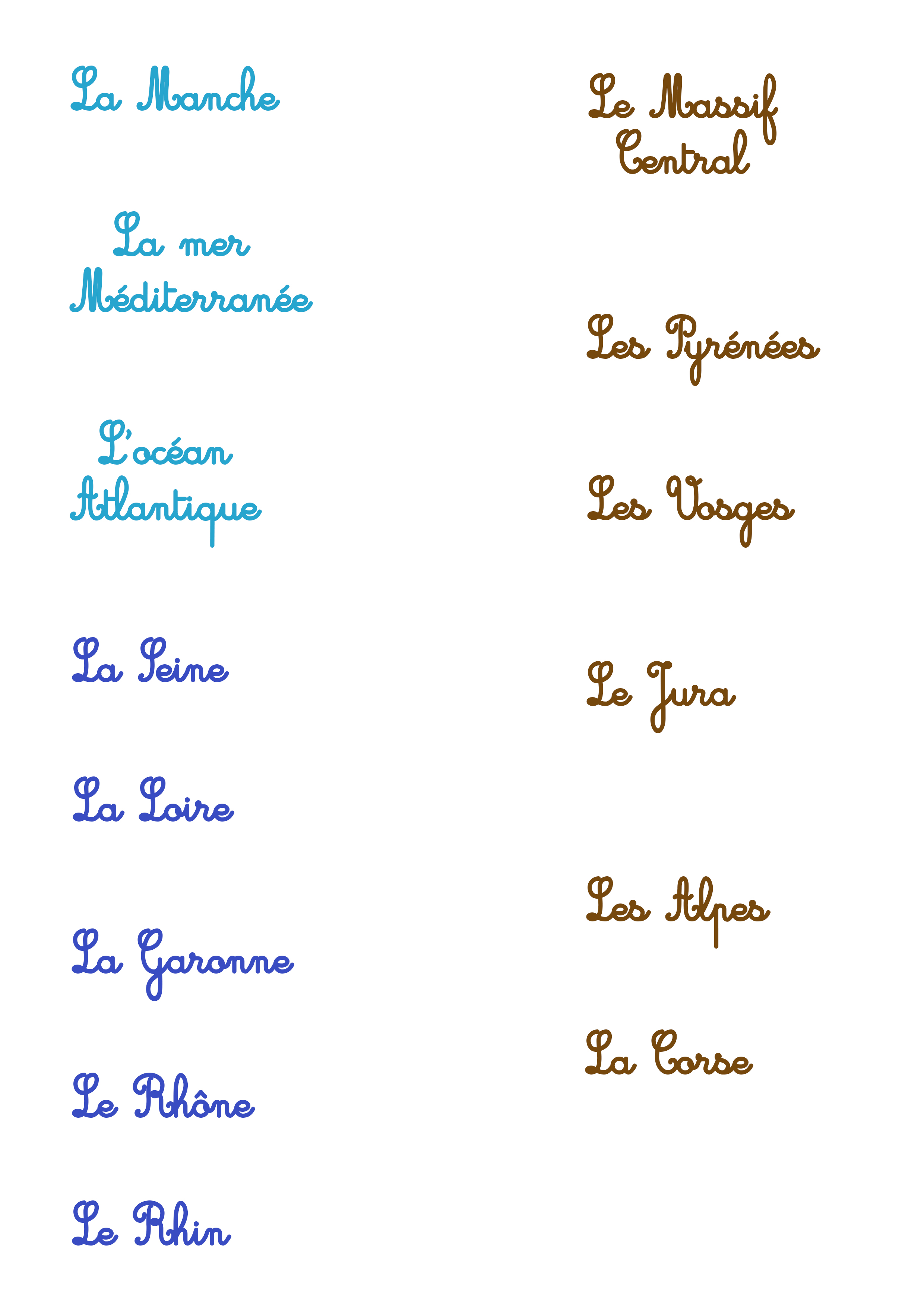 carte de France montagnes et fleuves
