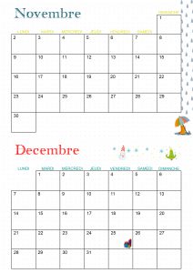 calendrier 2020 activité enfant