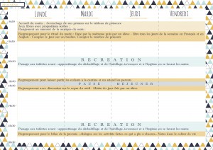 Semainier modèle vierge MS GS maternelle