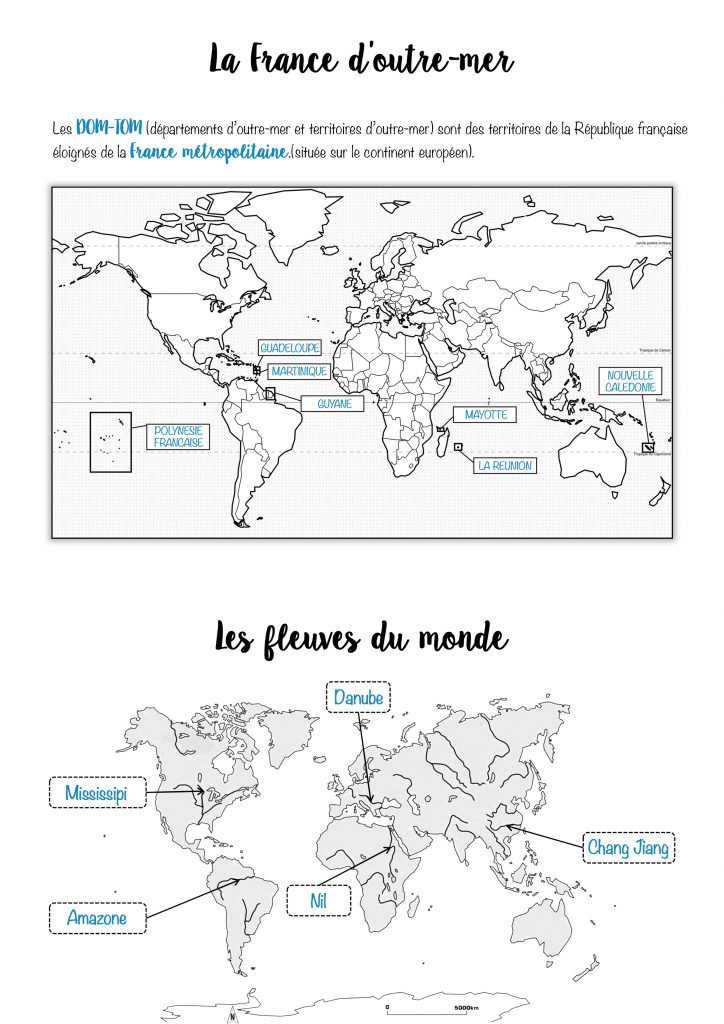 les DOM-TOM et les fleuves du monde