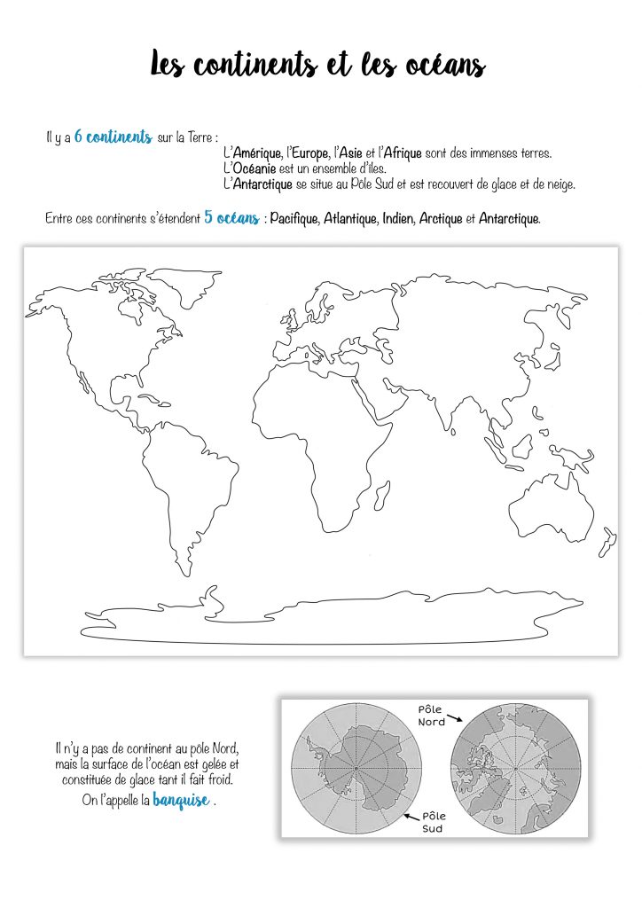 les continents et les océans