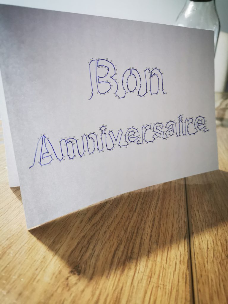 carte bon anniversaire points à relier diy