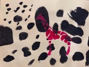 animaux de la savane la girafe peinture forme
