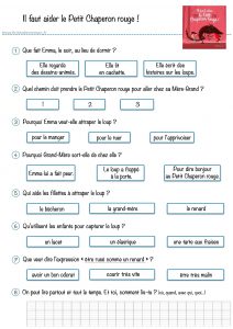 rallye lecture compréhension texte cp ce1 il faut aider le petit chaperon rouge