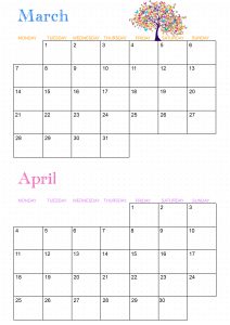 calendrier 2022 mars avril