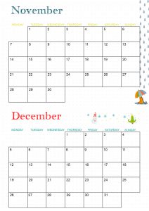 calendrier 2022 novembre décembre