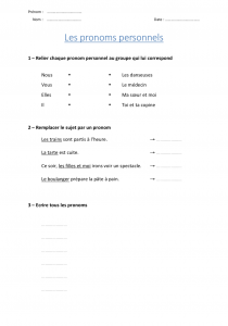 exercices révisions pronoms personnels