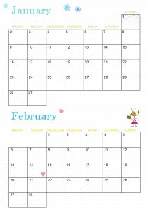 calendrier 2023 janvier février