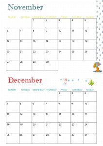 calendrier 2023 novembre décembre
