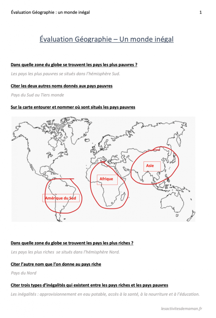 géographie IEF monde inégal