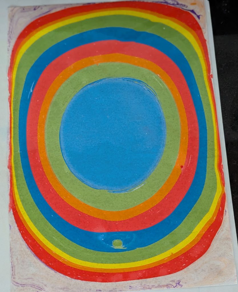 peinture marbling art enfant