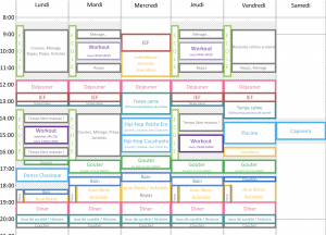 planning de la rentrée 2018 - 2019
