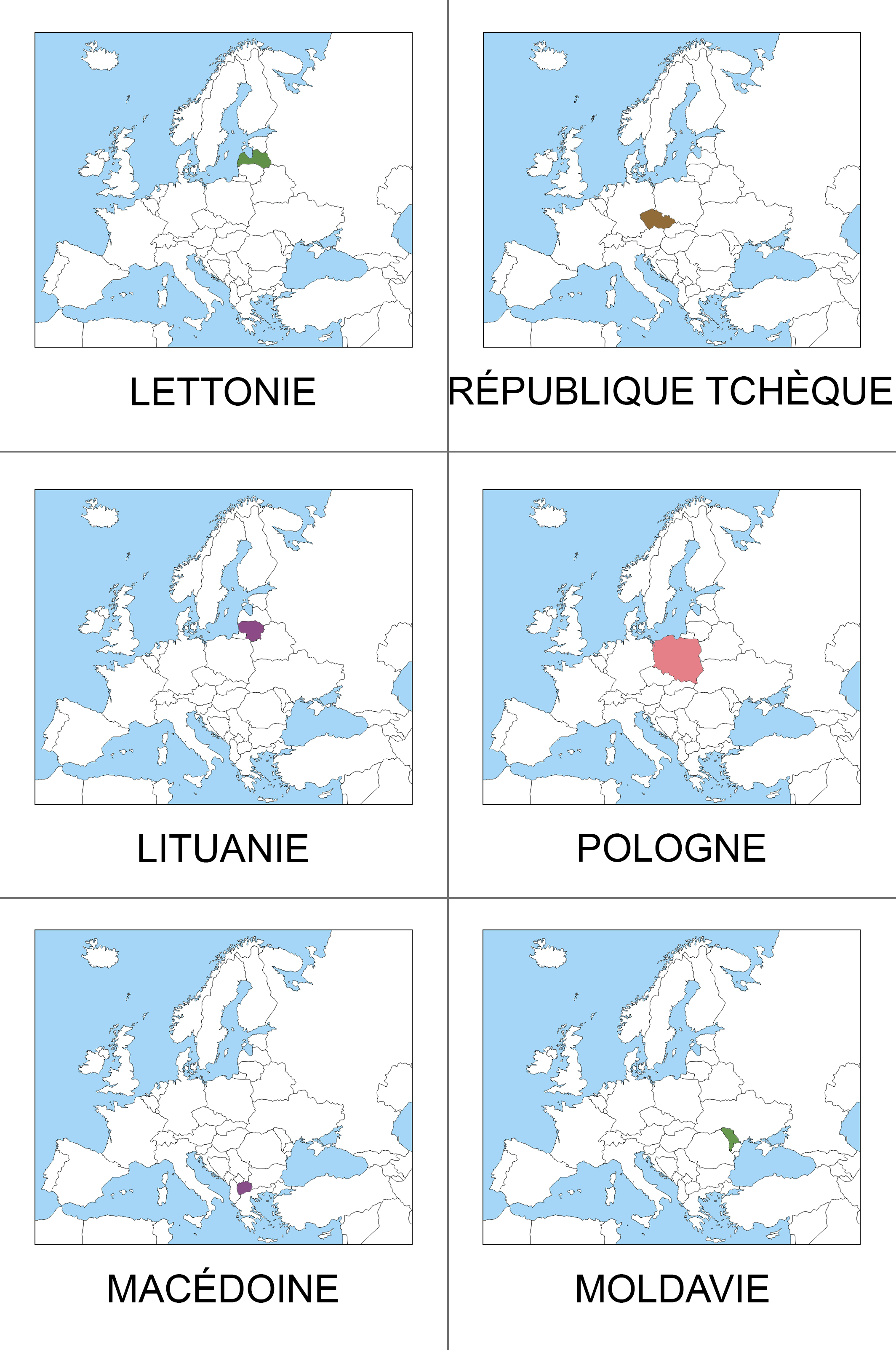carte nomenclature Europe Montessori ief