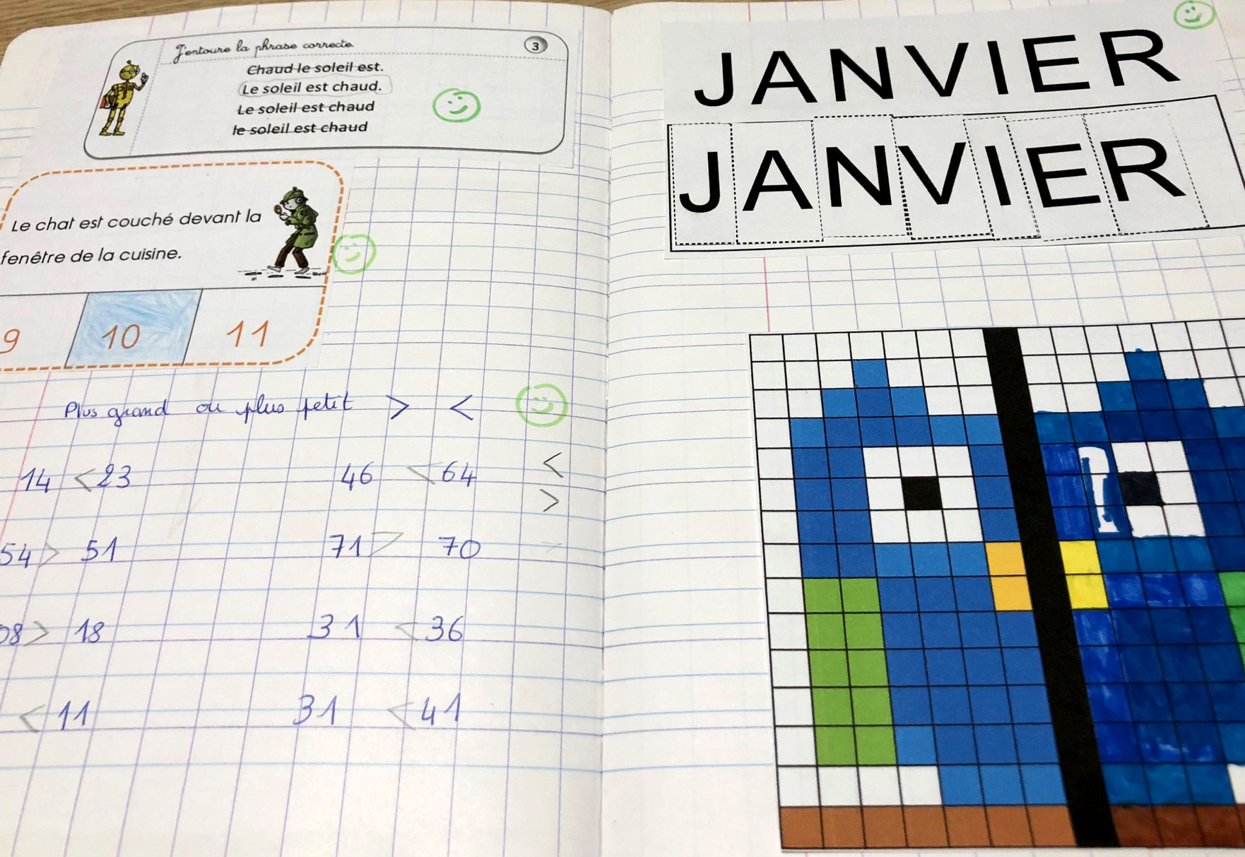 exercices pour janvier cahier exemples