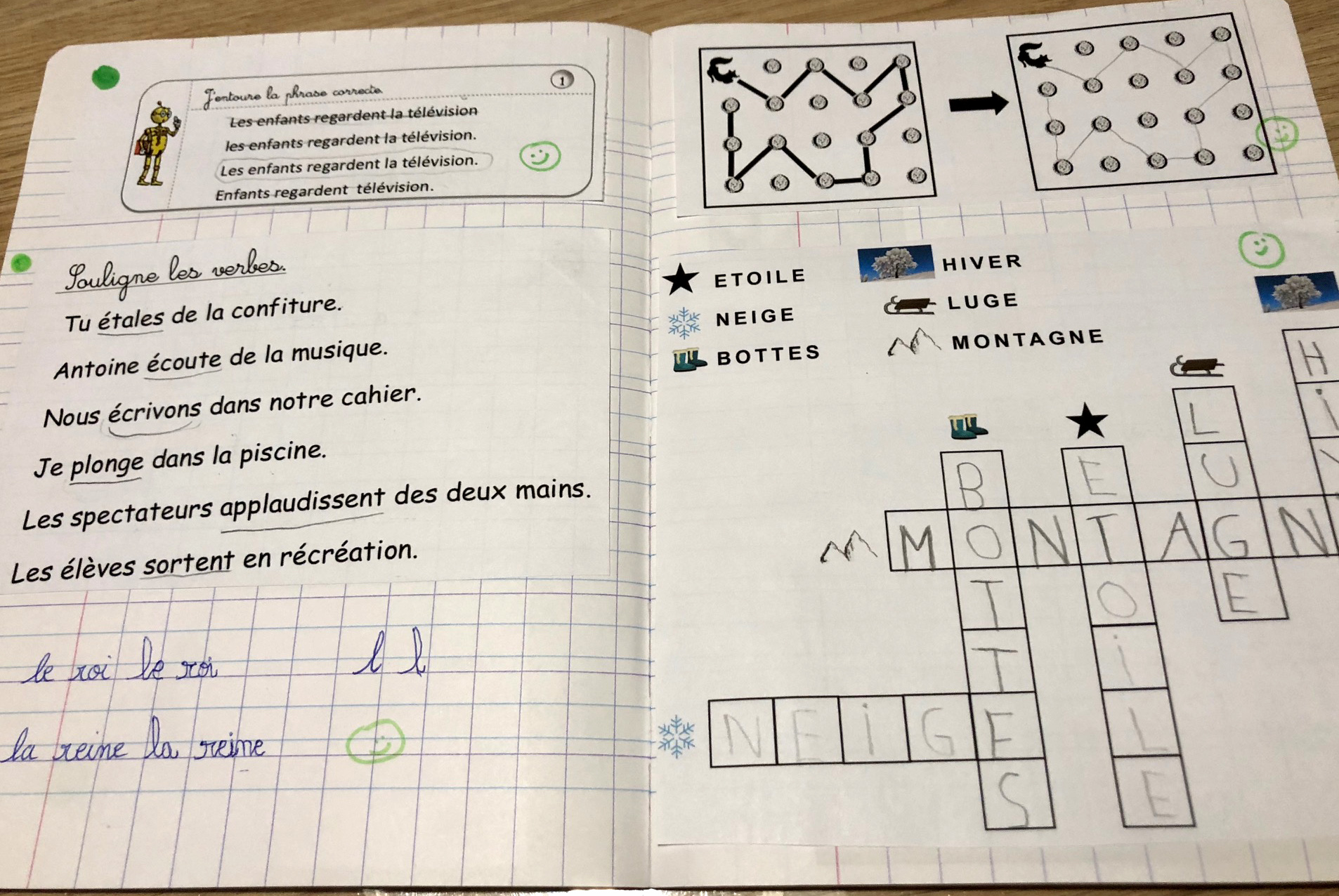 exercices pour janvier maternelle ief