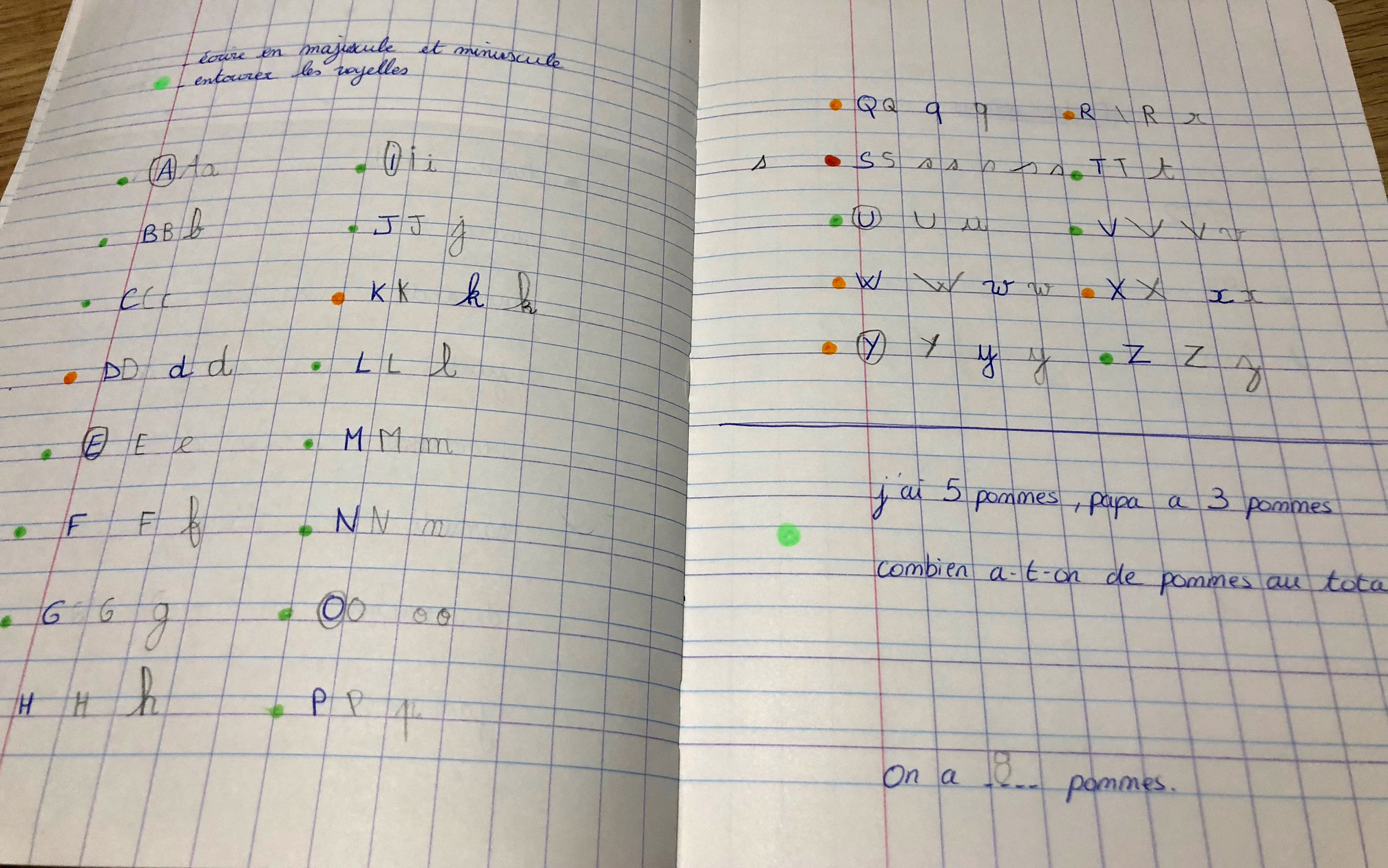 cahier exercices pour janvier