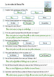 correction fiche la vie volée de becca pie