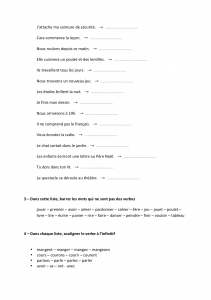 verbes à l'infinitif exercices