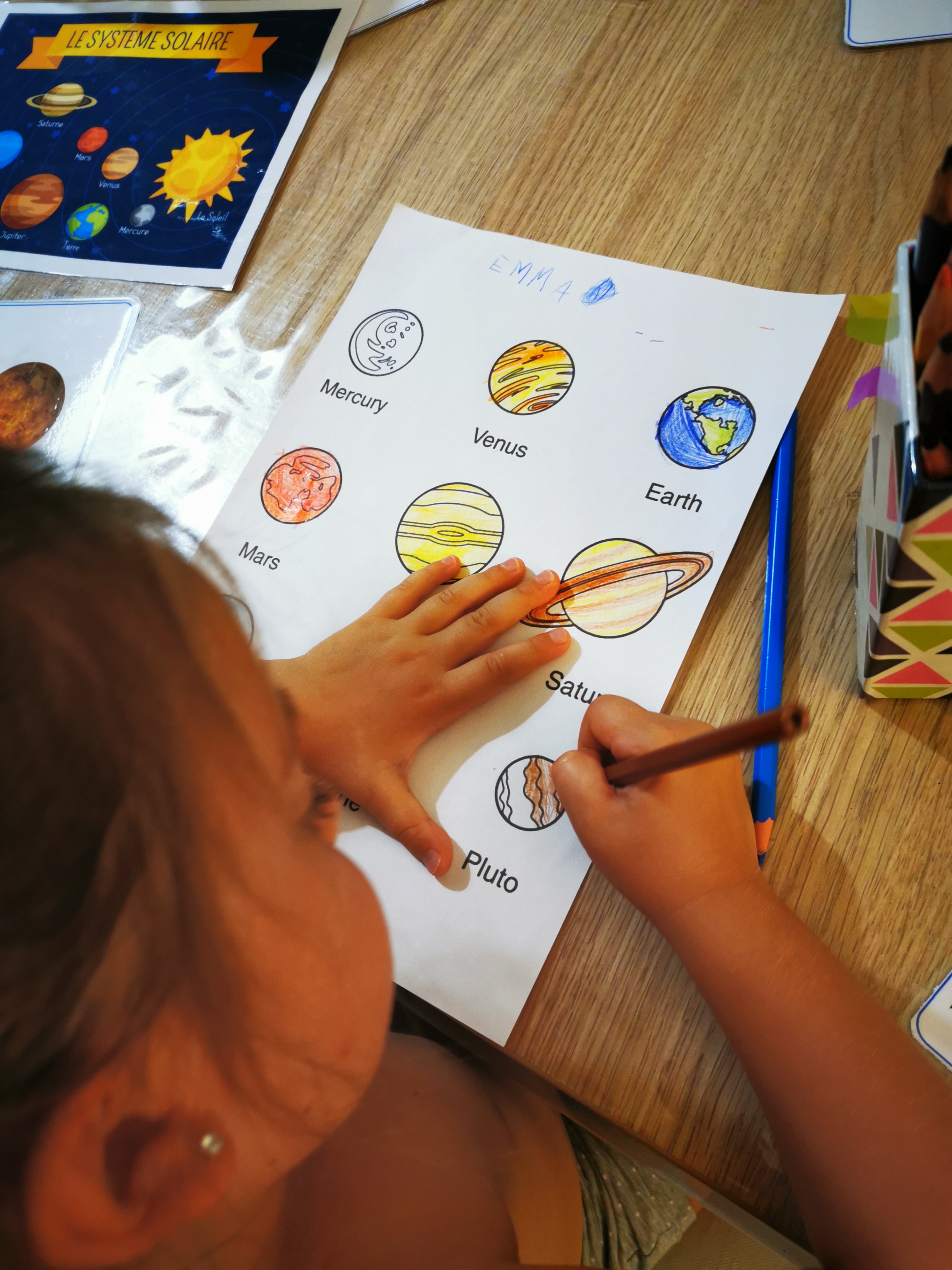 création d'un système solaire maternelle