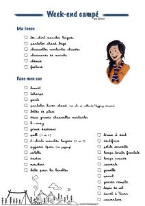 liste affaire camp week-end scouts