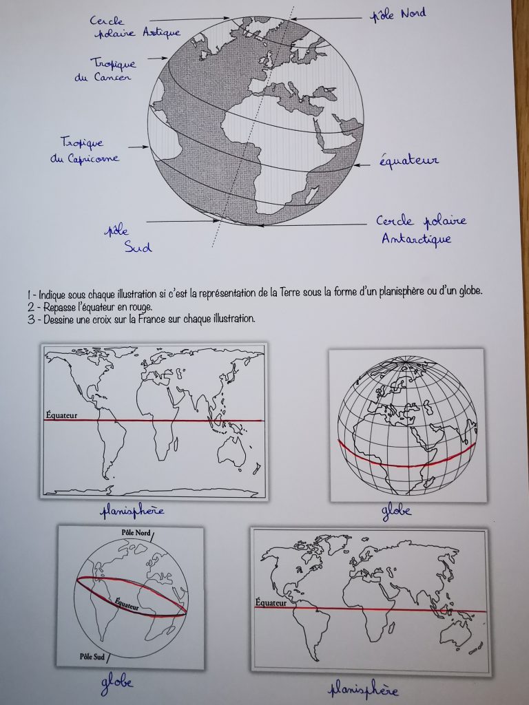 la terre fiche leçon primaire