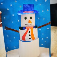 bonhomme de neige carte 3D art