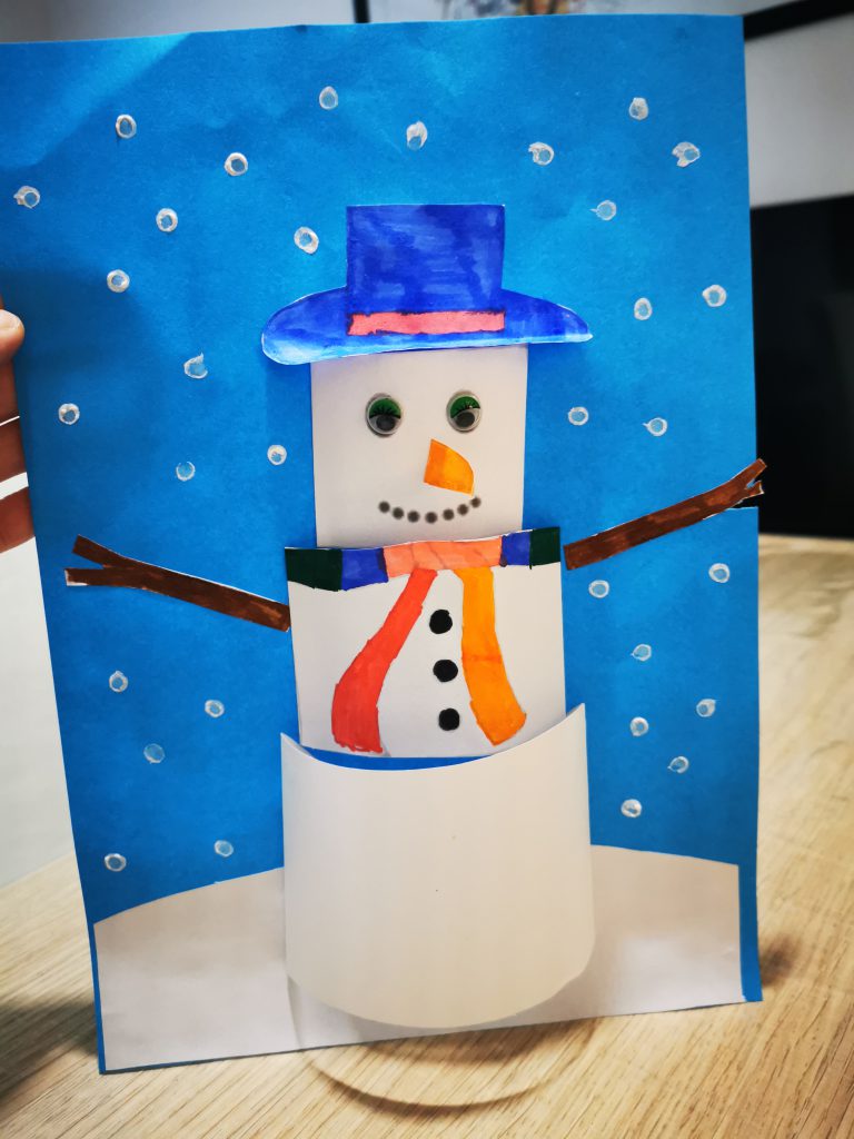 bonhomme de neige carte 3D art