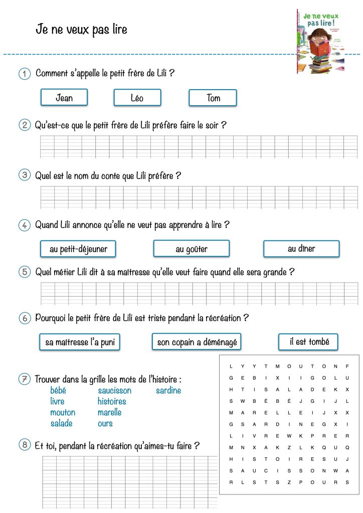 rallye lecture CP CE1 CE2 je ne veux pas lire