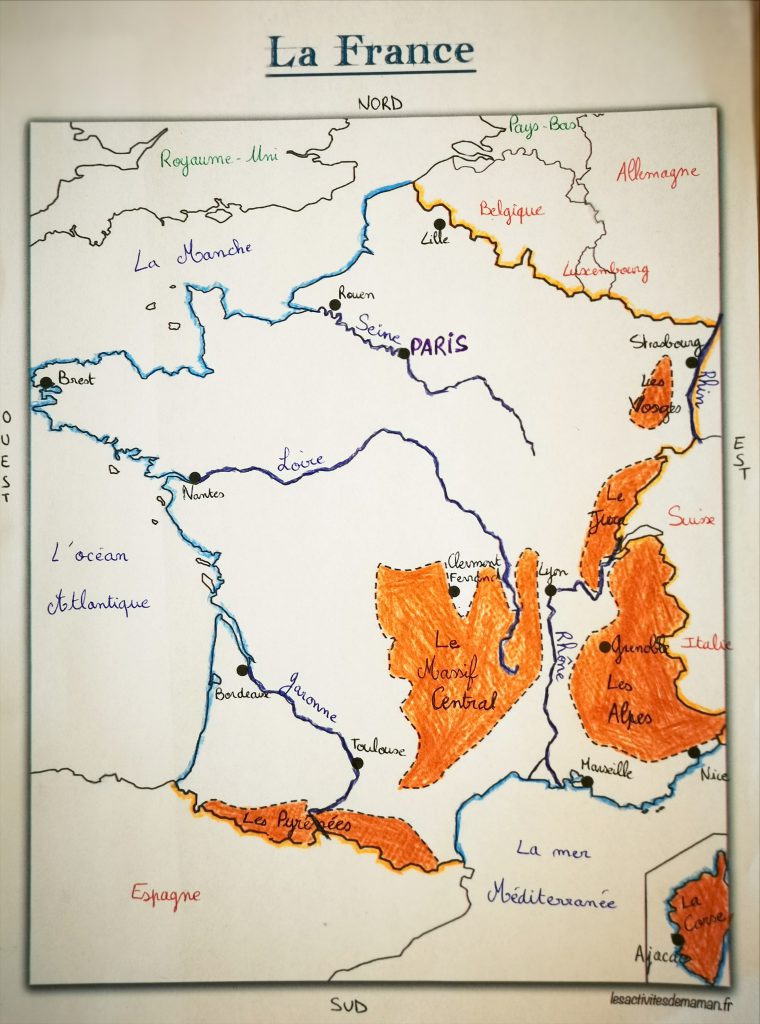 France carte géographique gratuite, carte géographique muette