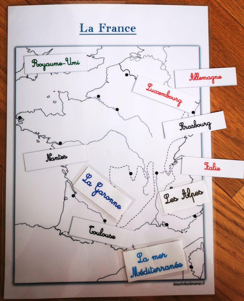 Carte France---Leçon 1 La géographie de la France 